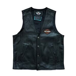 Harley Davidson Leather Moto Vest Size L
